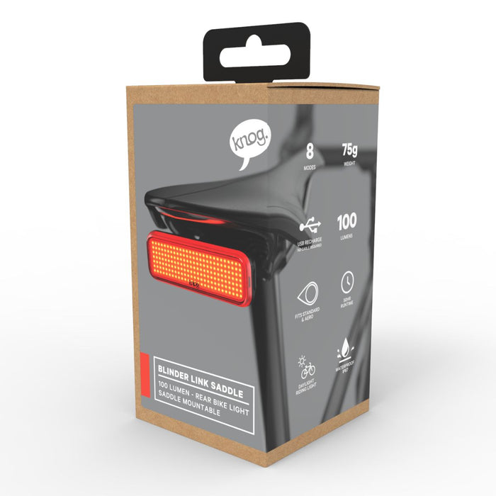 Feu Arrière Vélo Knog Blinder 100 Lumens - USB Rechargeable, étanche, Visible à 450 M - 2