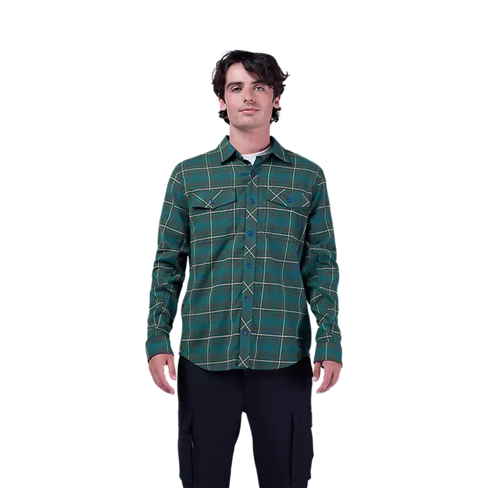 Fox Survivalist Stretch Flannel Dark Sage Green
