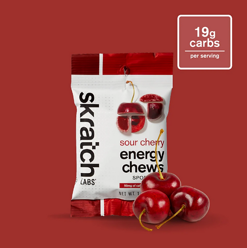 Skratch Labs Energy Chews Sour Cherry (50mg Caffeine)