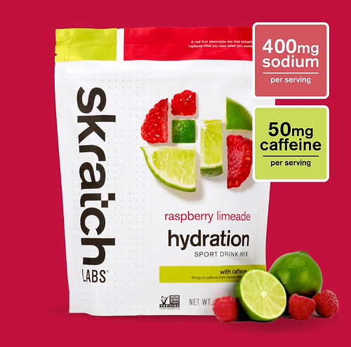 Skratch Labs Hydration Sport Drink Mix Raspberry Limenade (50mg Caffeine)