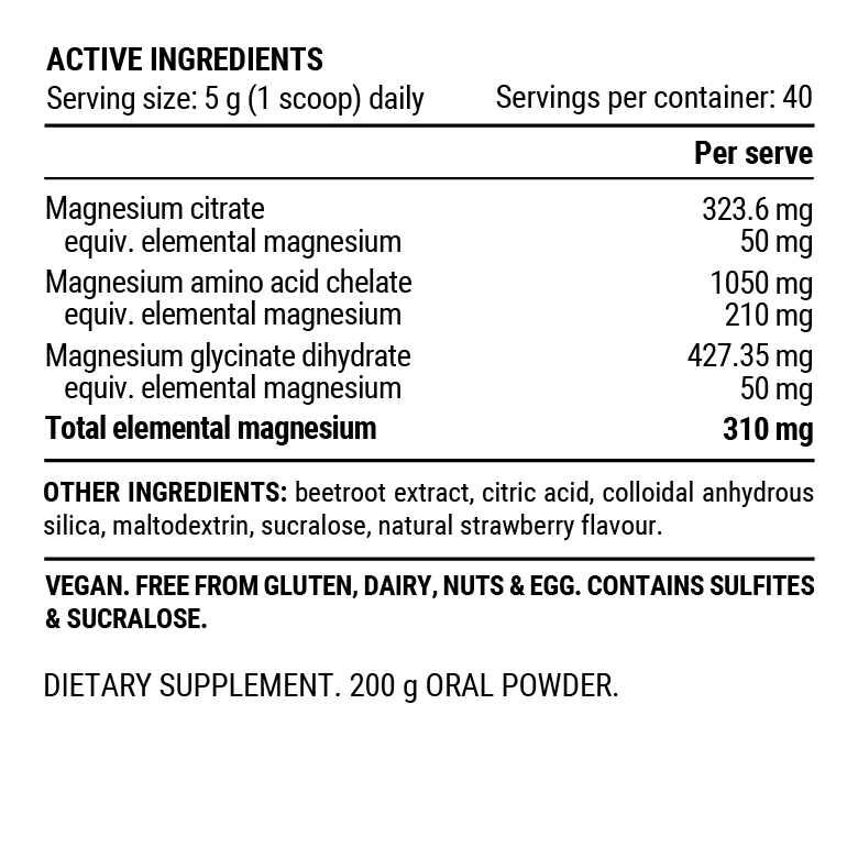 Pillar Performance Triple Magnesium 200g Natural Berry