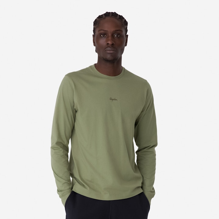 Rapha - Men's Long Sleeve Cotton T-shirt Olive Green/Green