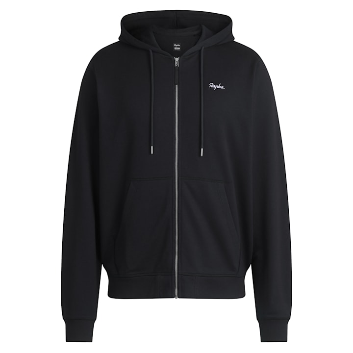 Rapha - Men's Cotton Zip Hoodie Black/Grey