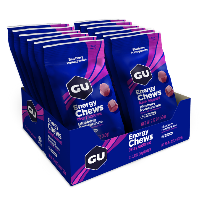 GU Chews (Box of 12 Double Serves)-Blueberry Pomegranate