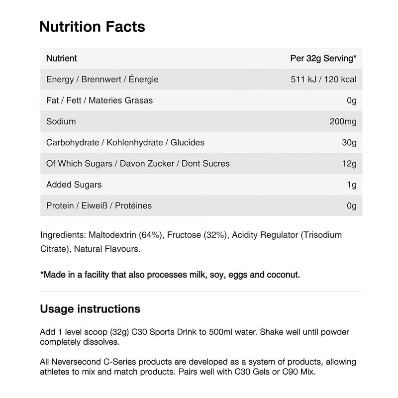 Neversecond C30 Drink Mix 20 Serve Citrus
