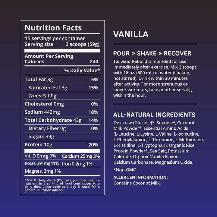 Tailwind Rebuild Recovery 15 Serve 911g-Vanilla