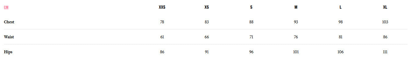 Size Chart Of Women's Pro Team Light Weight Gilet