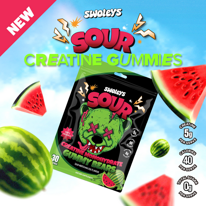 Swoleys Sour Creatine Gummy Bears 30 Serves Watermelon