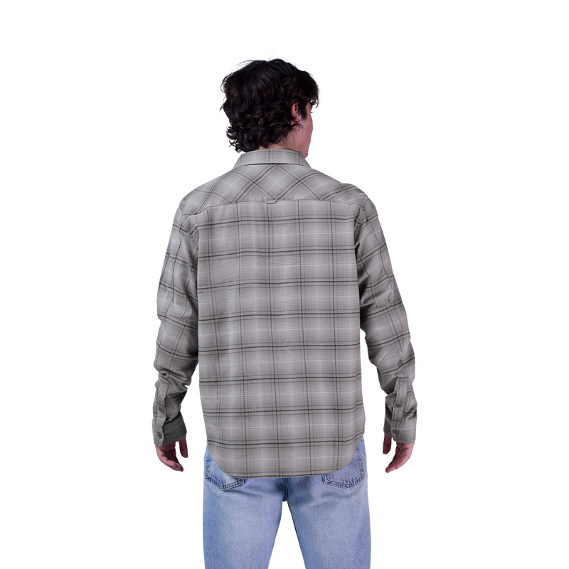Fox Survivalist Stretch Flannel Long Sleeve Shirt Light Grey