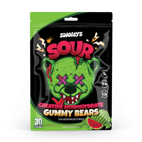 Swoleys Sour Creatine Gummy Bears 30 Serves Watermelon