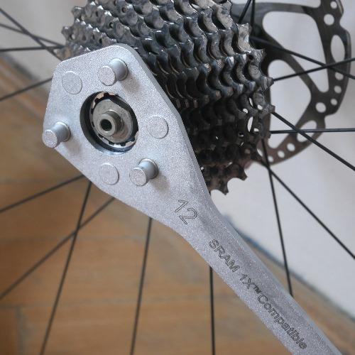 Unior Cassette Wrench on wheel