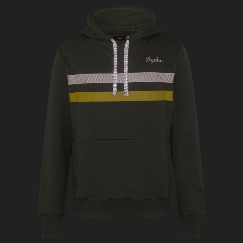 Rapha - Men's Brevet Hoodie - Organic Cotton - Olive/Grey/Yellow