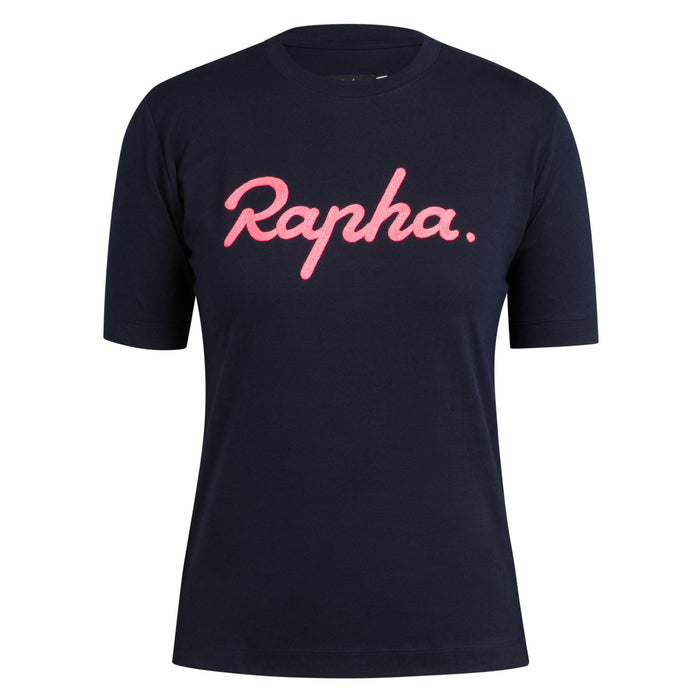 Rapha - Women's Logo T-Shirt - Navy/High-Vis Pink
